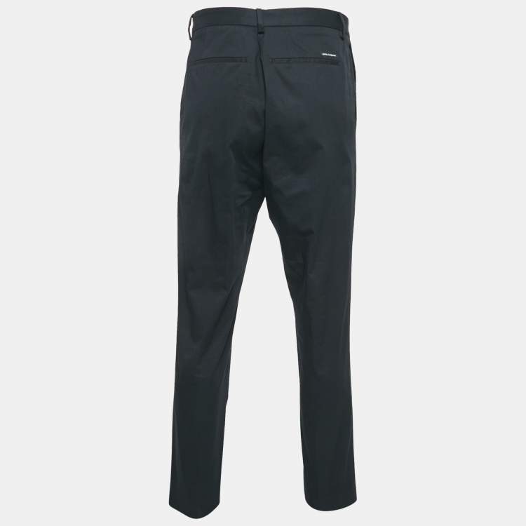 Pre Owned Dolce & Gabbana Black Cotton Tailored Trousers XXXL 