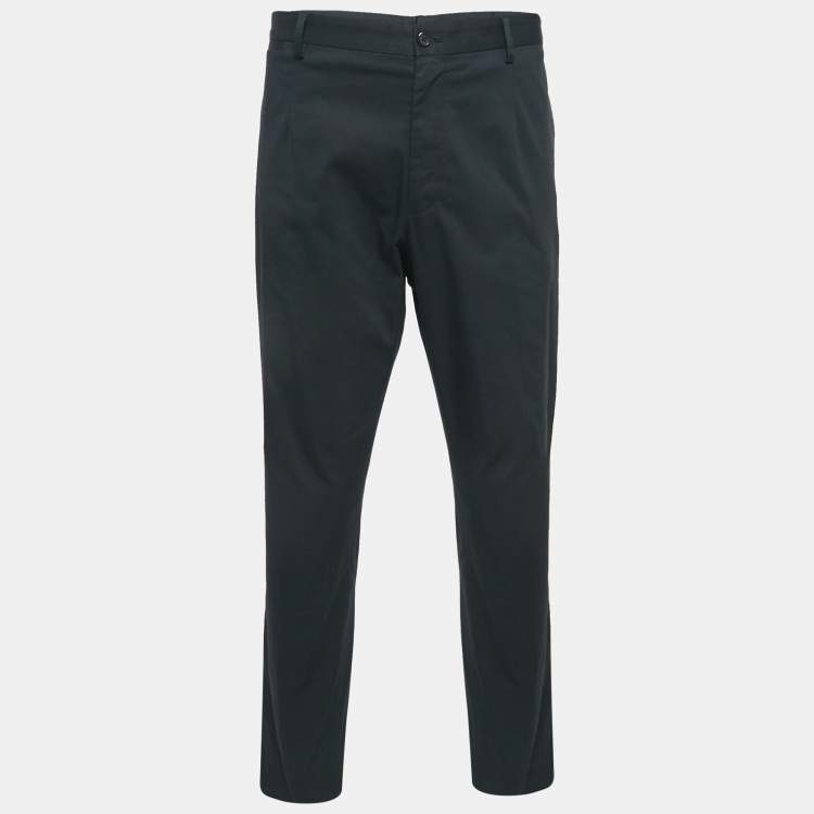 Pre Owned Dolce & Gabbana Black Cotton Tailored Trousers XXXL 