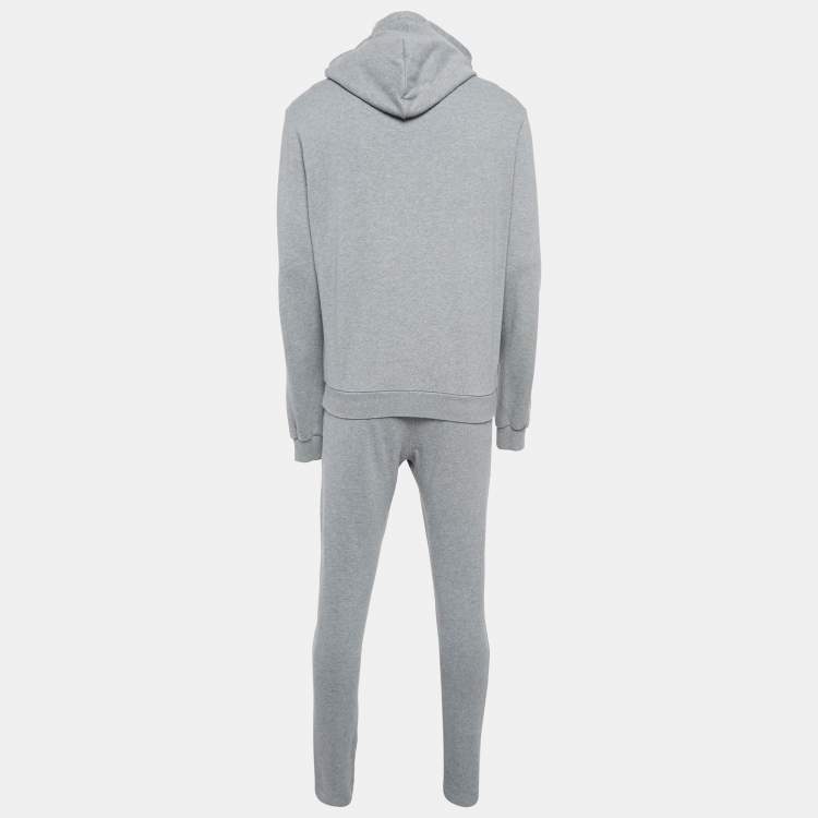 Pre Owned Dolce & Gabbana Grey Cotton Applique Detail Sweatshirt and Pants Set M