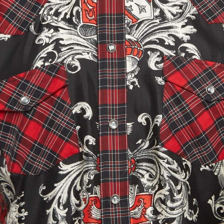 Pre Owned Dolce & Gabbana Red Checks Printed Cotton Blend Shirt XXL