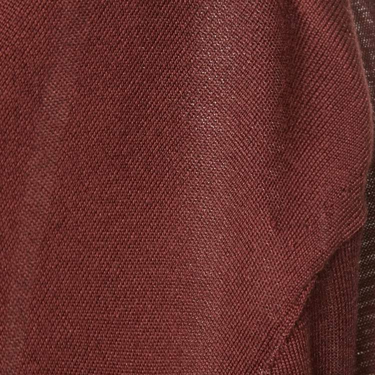 Pre Owned Dolce & Gabbana Burgundy Silk Knit Crew Neck Sweatshirt XL
