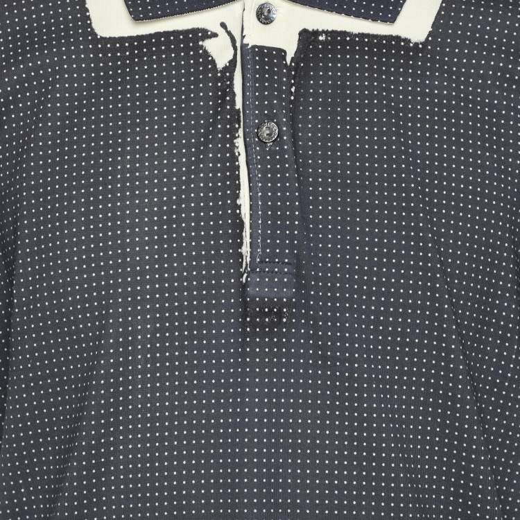 Pre Owned Dolce & Gabbana Blue/White Polka Dot Print T-Shirt M