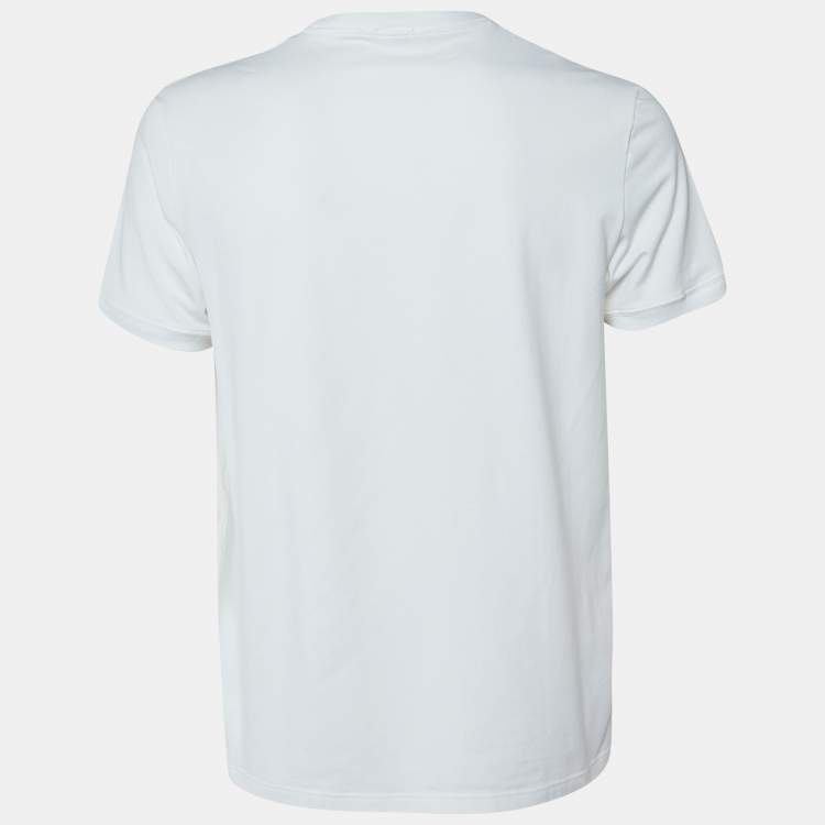 Pre Owned Dolce & Gabbana Underwear White Cotton Logo Embroidered T-Shirt L