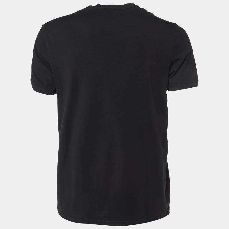 Pre Owned Dolce & Gabbana Underwear Black Cotton Logo Embroidered T-Shirt L