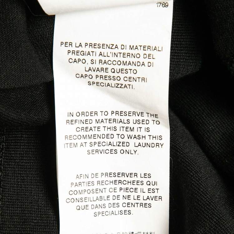 Pre Owned Dolce & Gabbana Black Heraldic Bee Patch Jersey T-Shirt XS