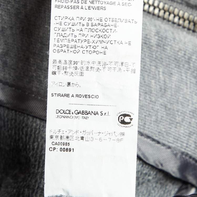 Pre Owned Dolce & Gabbana Grey Cotton Zip Up Jacket M