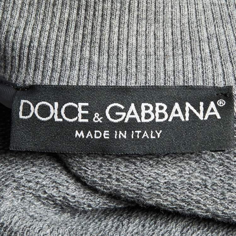 Pre Owned Dolce & Gabbana Grey Cotton Zip Up Jacket M