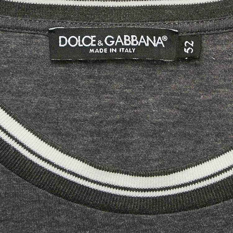 Pre Owned Dolce & Gabbana Grey Logo Print Jersey T-Shirt XL