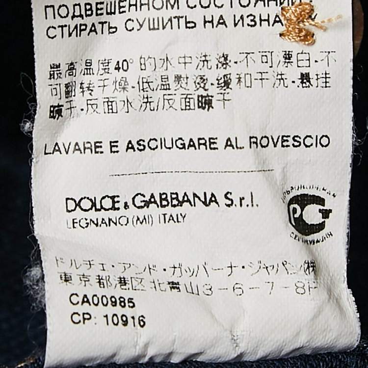 Pre Owned Dolce & Gabbana Blue Checked Denim Long Sleeve Shirt M