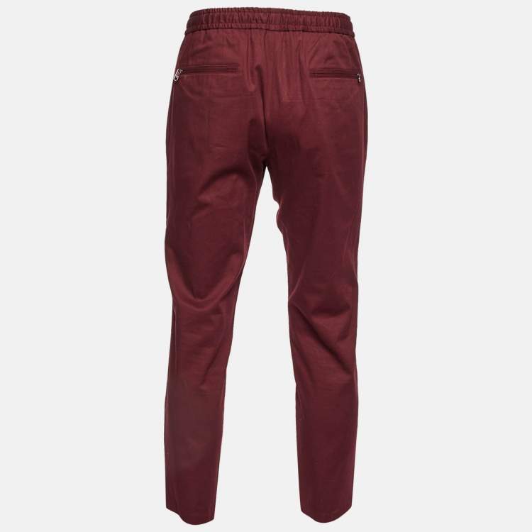 Pre Owned Dolce & Gabbana Burgundy Cotton jogger Pants M