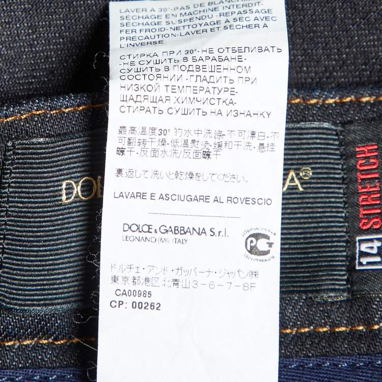 Pre Owned Dolce & Gabbana Dark Blue Denim 14 Stretch Fit Jeans XL/Waist 37.5"