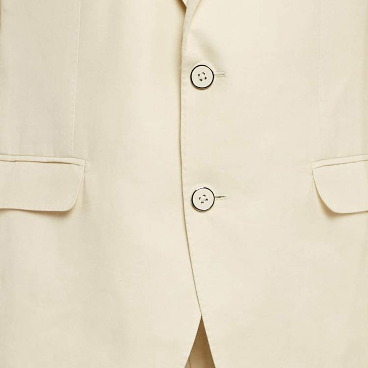 Pre Owned Dolce & Gabbana Cream Linen Blend Pant Suit XL