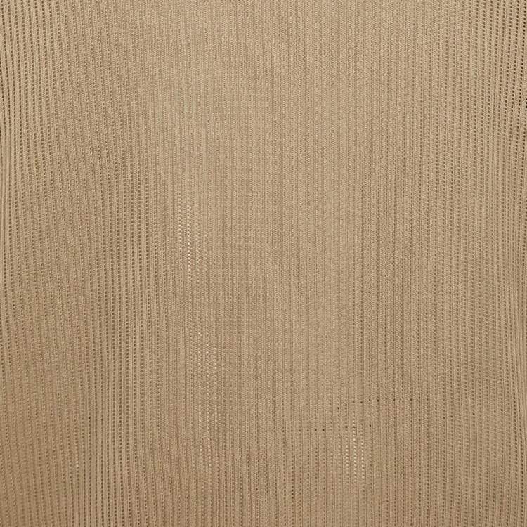 Pre Owned Dolce & Gabbana Dark Beige Patterned Open Knit Polo T-Shirt M