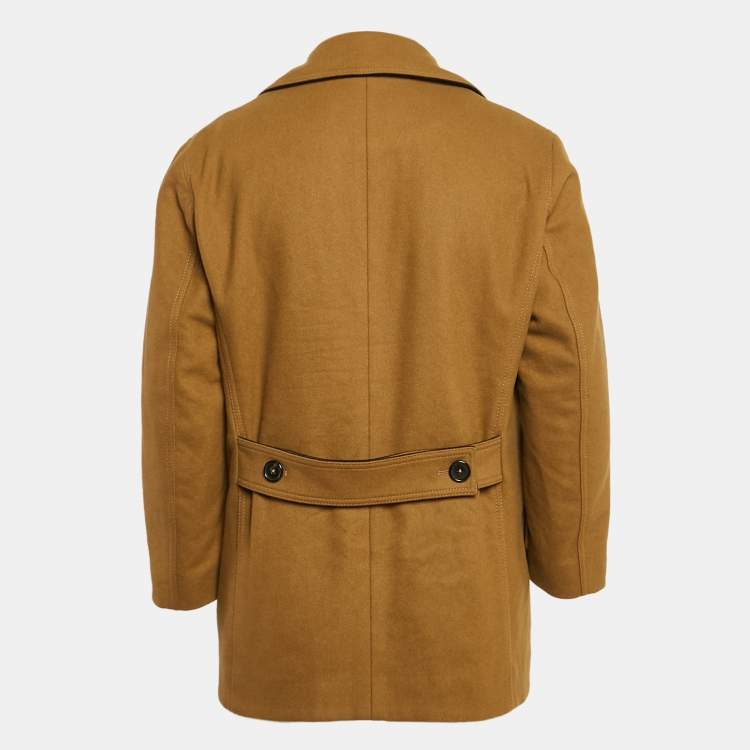 Pre Owned Dolce & Gabbana Brown Wool Blend Felt Double Breasted Peacoat XL