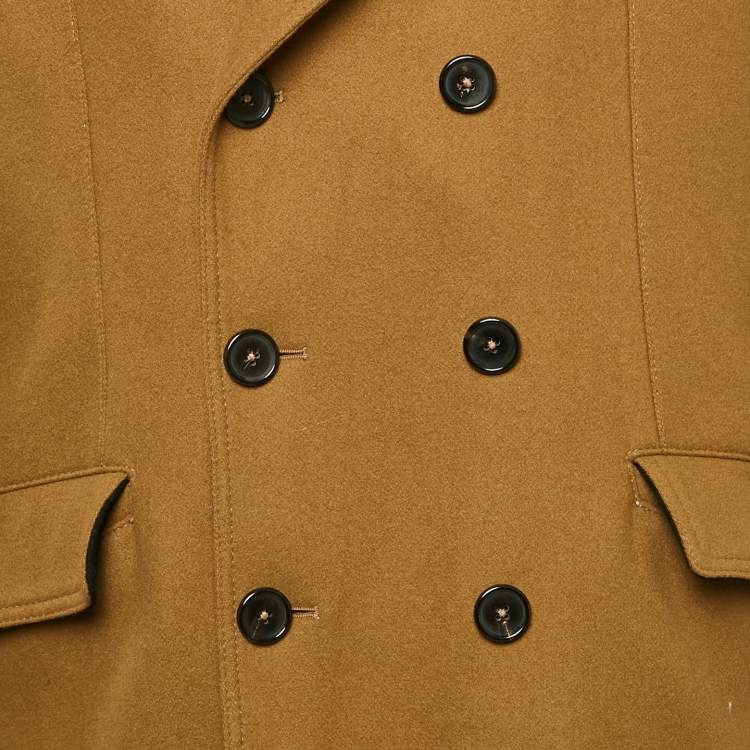 Pre Owned Dolce & Gabbana Brown Wool Blend Felt Double Breasted Peacoat XL