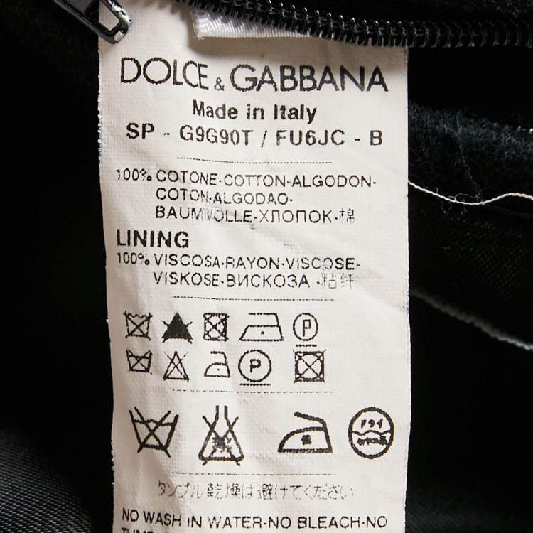 Pre Owned Dolce & Gabbana Black Gabardine Cotton Utility Jacket XL