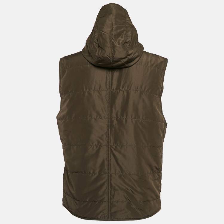 Pre Owned Dolce & Gabbana Green Synthetic Hooded Vest XXL