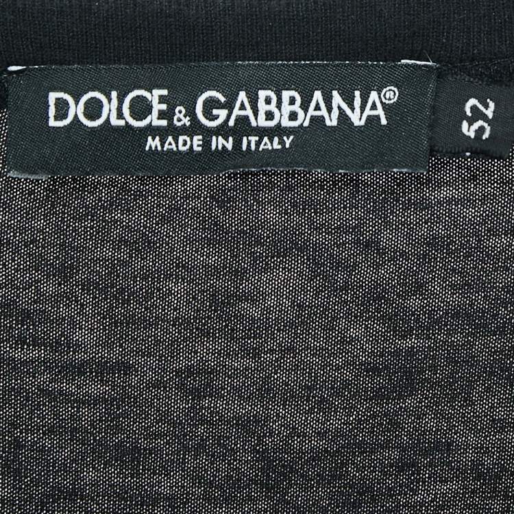 Pre Owned Dolce & Gabbana Black DG Embroidered Jersey T-Shirt XL