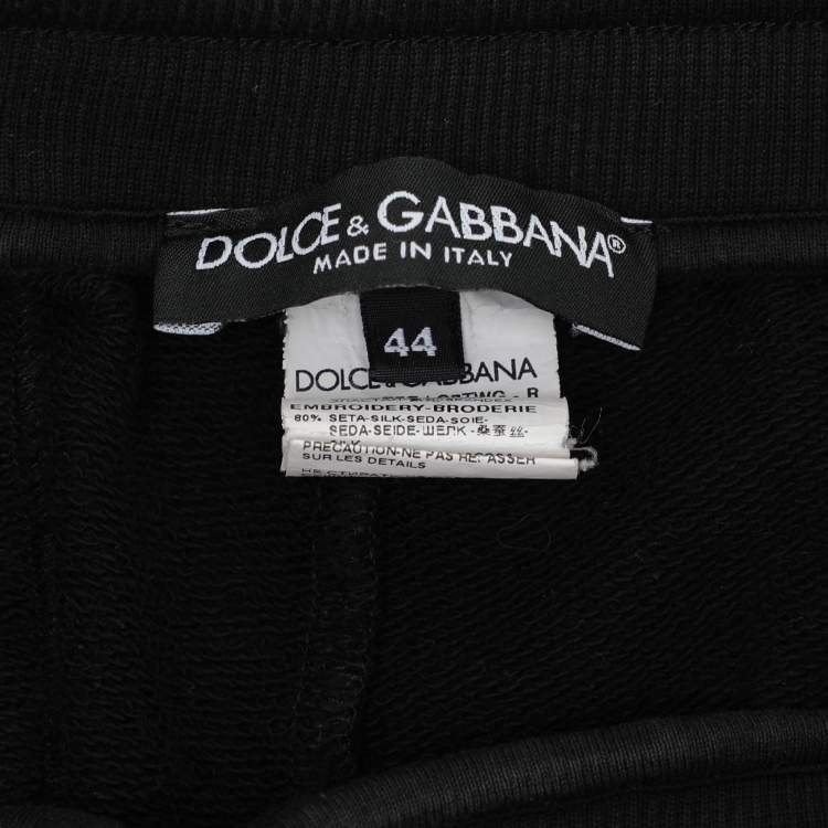 Pre Owned Dolce & Gabbana Cotton Knit DG Embroidered Drawstring Shorts XS