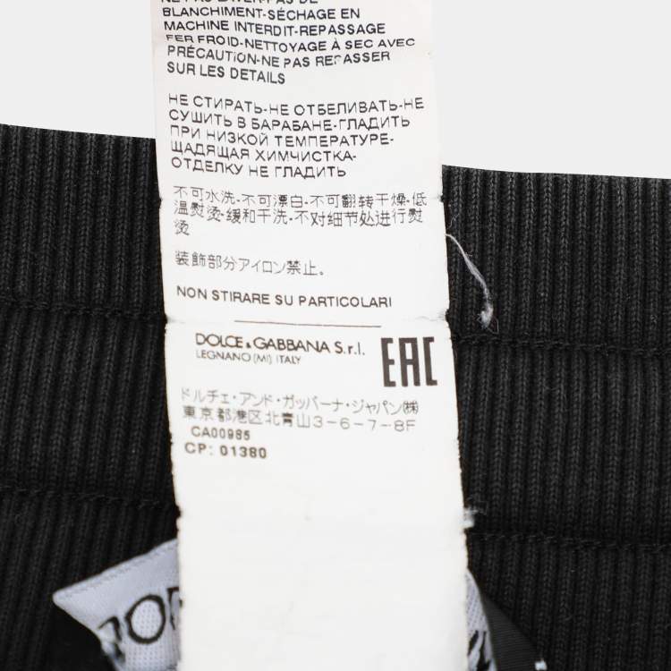 Pre Owned Dolce & Gabbana Cotton Knit DG Embroidered Drawstring Shorts XS