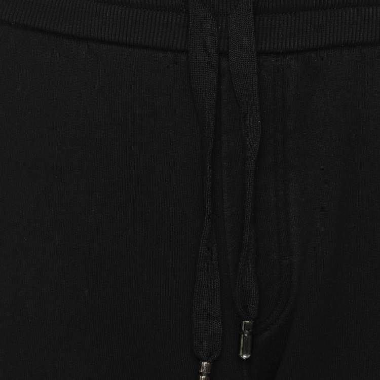 Pre Owned Dolce & Gabbana Cotton Knit DG Embroidered Drawstring Shorts XS