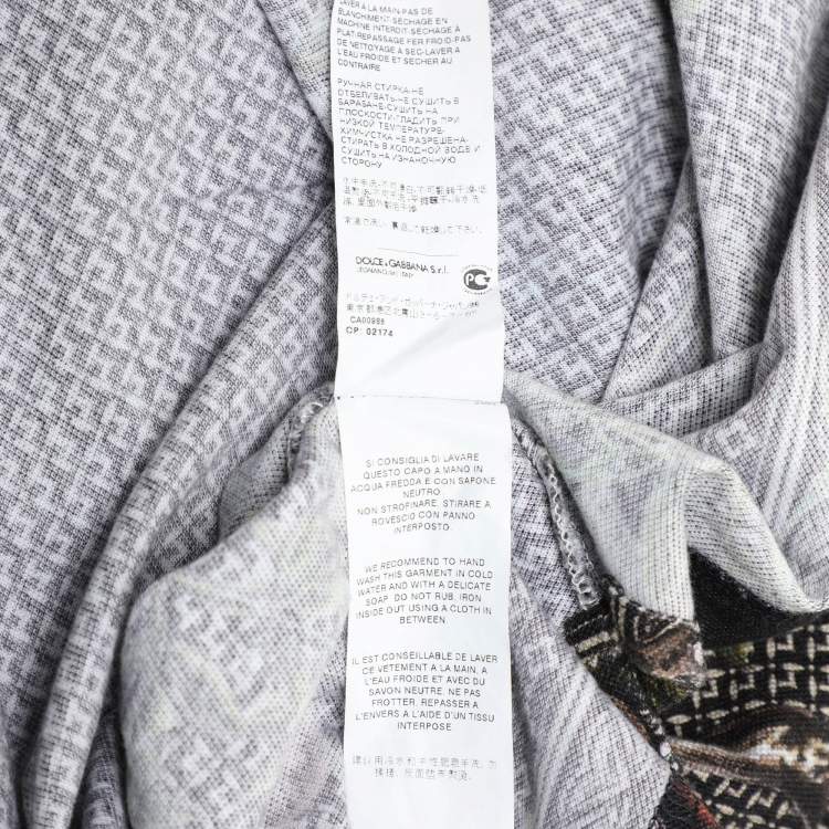 Pre Owned Dolce & Gabbana Multicolor Peacock Print Cotton Polo Shirt XS