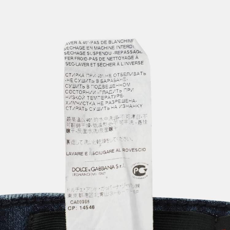 Pre Owned Dolce & Gabbana Blue Cotton Plaque Jeans XS