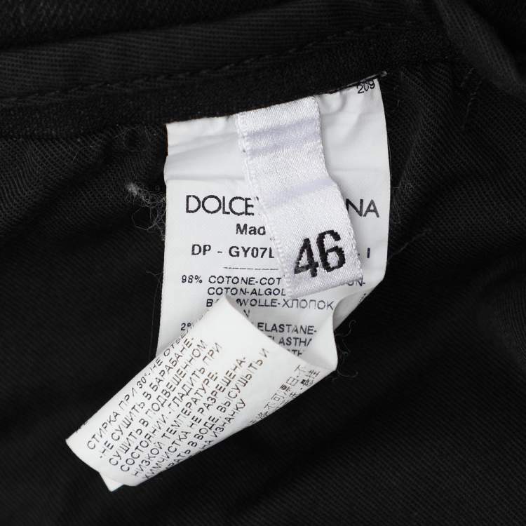 مملوكة مسبقًا Dolce & Gabbana Black Cotton Ripped Skinny Jeans S