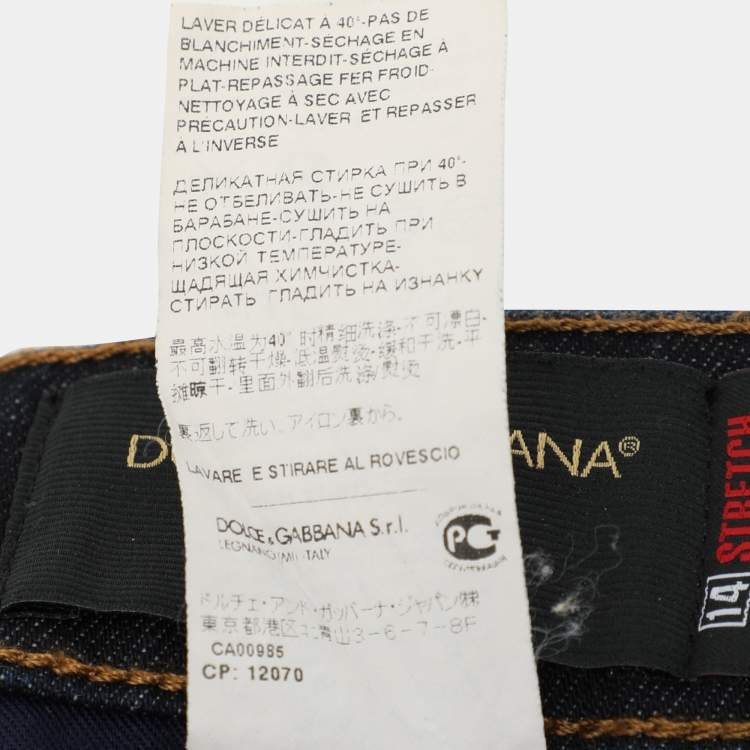 Pre Owned Dolce and Gabbana Dark Blue Denim Stretch Jeans S