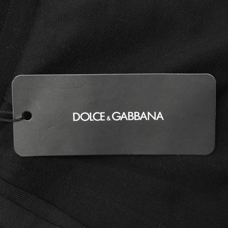 Pre Owned Dolce & Gabbana Black Cotton Heart Embroidered  Drawstring Shorts S