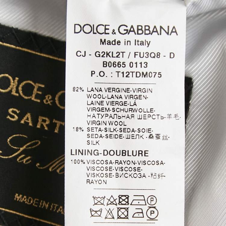 Pre Owned Dolce & Gabbana Navy Blue Wool Sartoria Pants Suit XXS