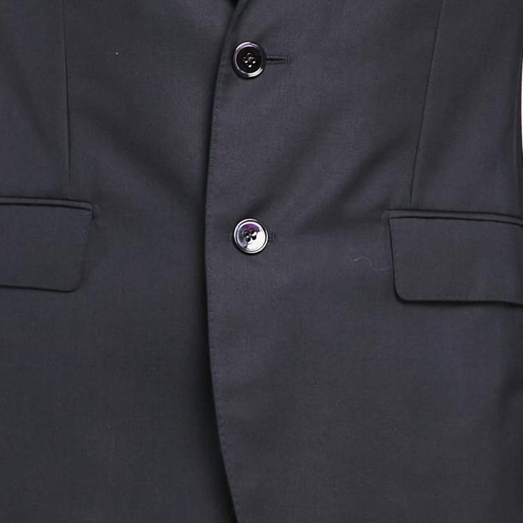 Pre Owned Dolce & Gabbana Navy Blue Wool Sartoria Pants Suit XXS