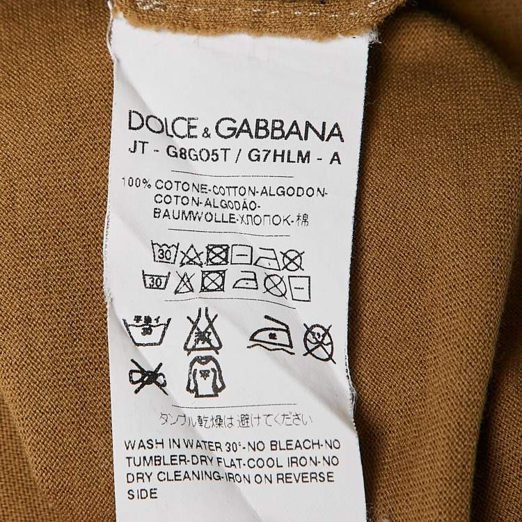 Pre Owned Dolce & Gabbana Brown Jersey Long Sleeve T-Shirt XS