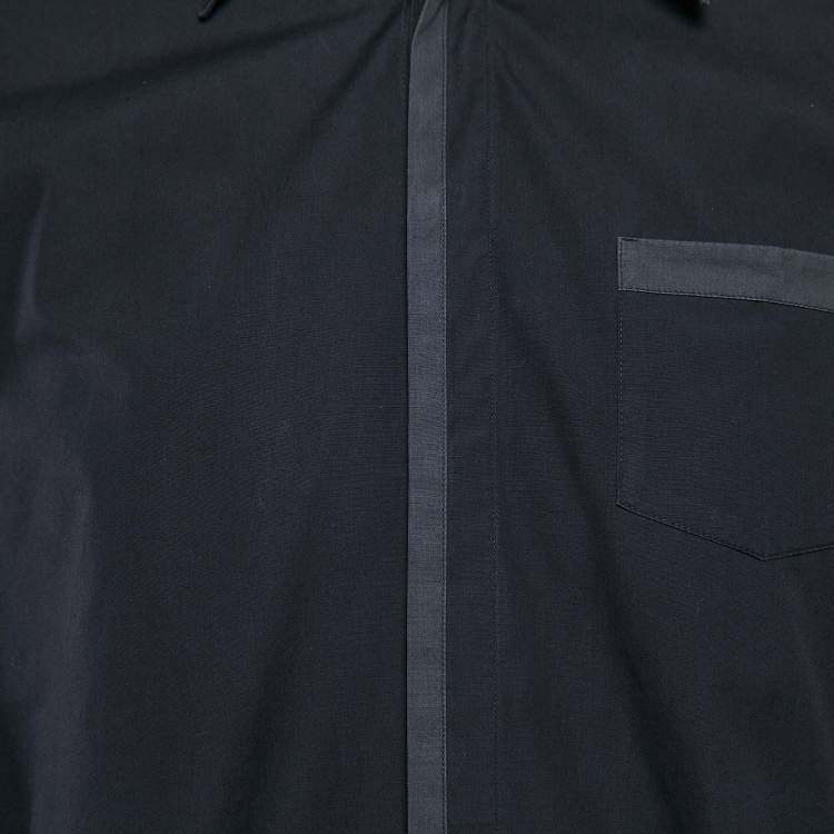 Pre Owned Dolce & Gabbana Gold Navy Blue Cotton Long Sleeve Shirt L