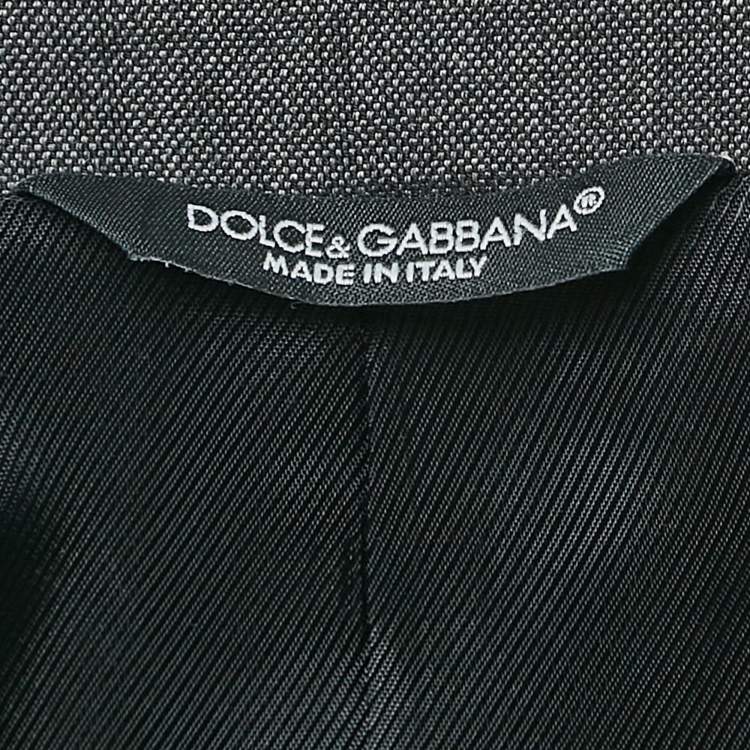 Pre Owned Dolce & Gabbana Grey Wool Tailored Pants Suit M