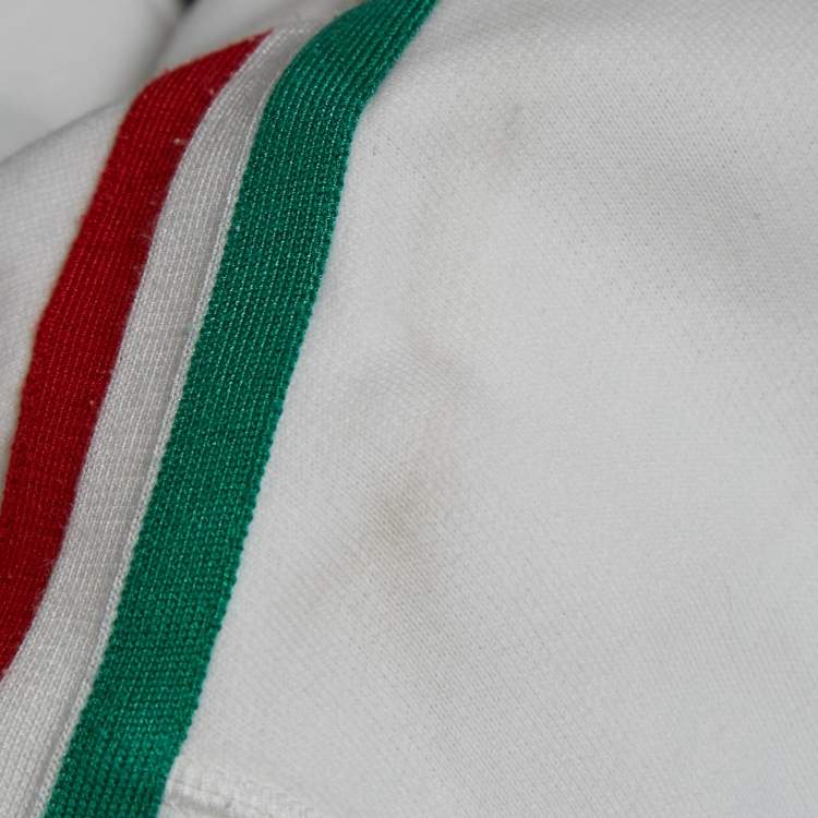 Pre Owned Dolce & Gabbana White Logo Plaque Jersey Side Strip Detail Jacket XL