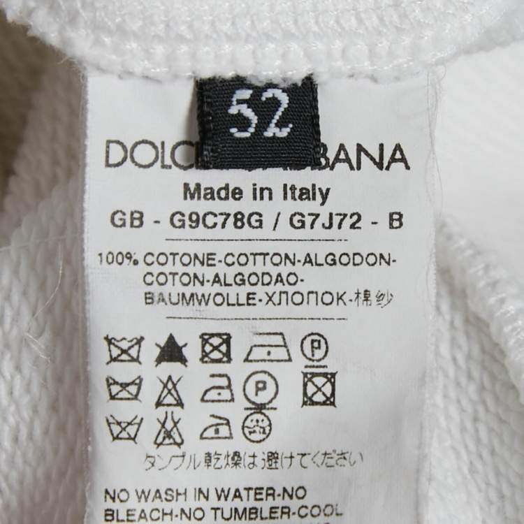 Pre Owned Dolce & Gabbana White Logo Plaque Jersey Side Strip Detail Jacket XL