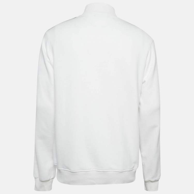 Pre Owned Dolce & Gabbana White Logo Plaque Jersey Side Strip Detail Jacket XL