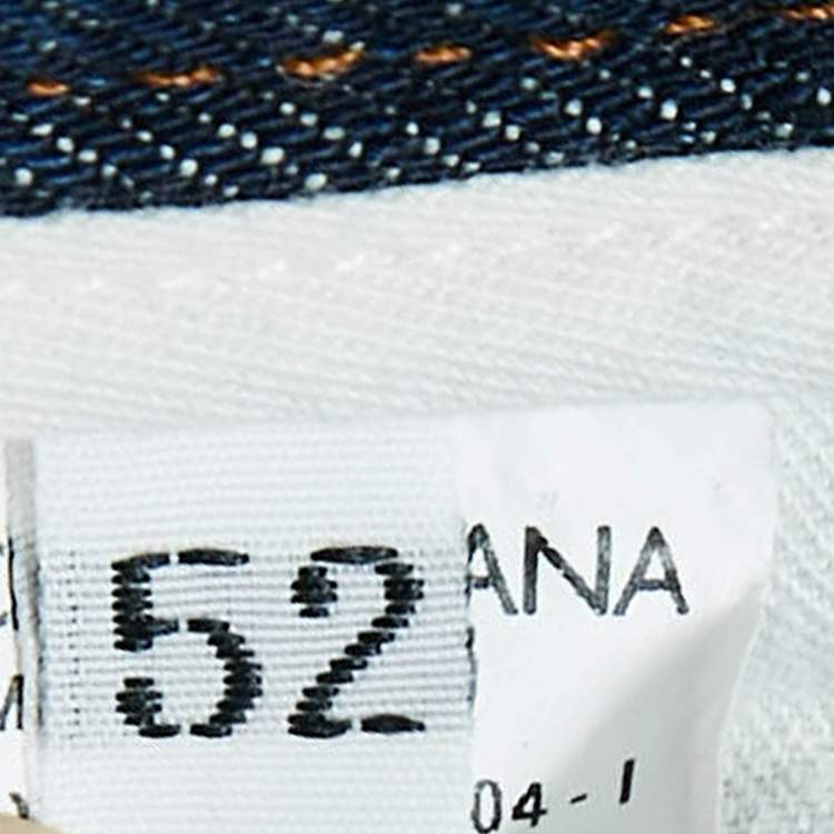 Pre Owned Dolce & Gabbana Blue Heart Applique Ripped Denim Classic Jeans XL Waist 36"