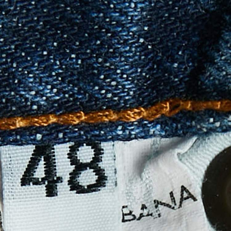 Pre Owned Dolce & Gabbana Blue Faded Denim Distressed Jeans M Waist 34"