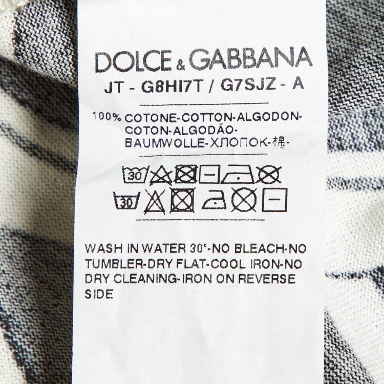 مملوكة مسبقًا Dolce & Gabbana Black Printed Cotton Round Neck T-Shirt XXL