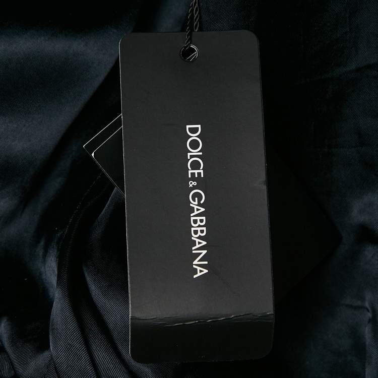 Pre Owned Dolce & Gabbana Green Leather Zip-Up Bomber Jacket L