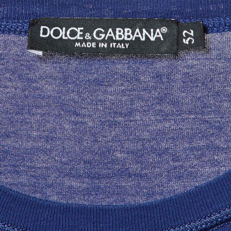 Pre Owned Dolce & Gabbana Navy Blue Logo Print T-Shirt XL