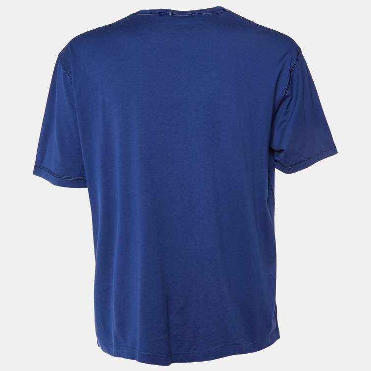 Pre Owned Dolce & Gabbana Navy Blue Logo Print T-Shirt XL