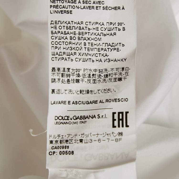 Pre Owned Dolce & Gabbana White Cotton Button Front Shirt L