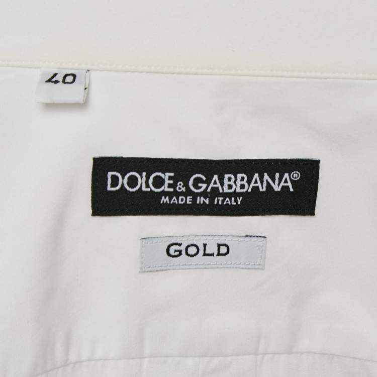 Pre Owned Dolce & Gabbana White Cotton Button Front Shirt L