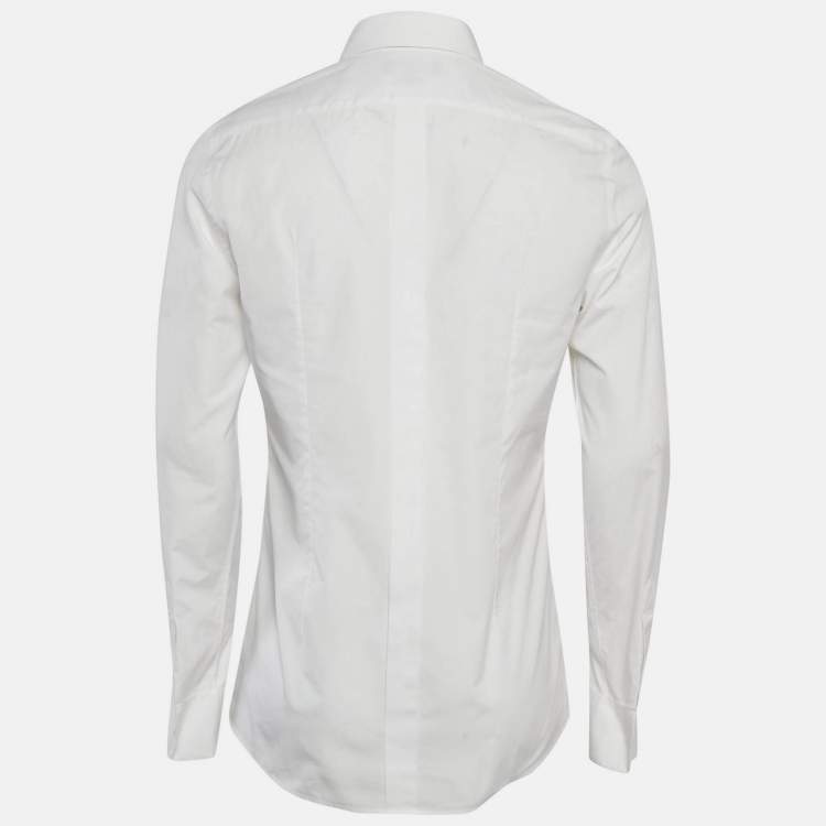 Pre Owned Dolce & Gabbana White Cotton Button Front Shirt L