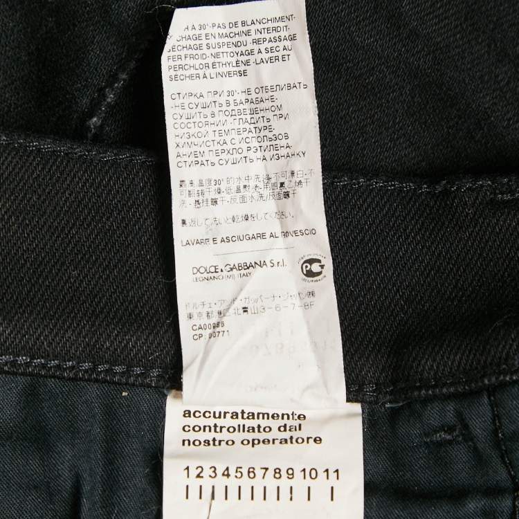 مملوكة مسبقًا Dolce & Gabbana Black Stretch Denim Jeans L Waist 34"