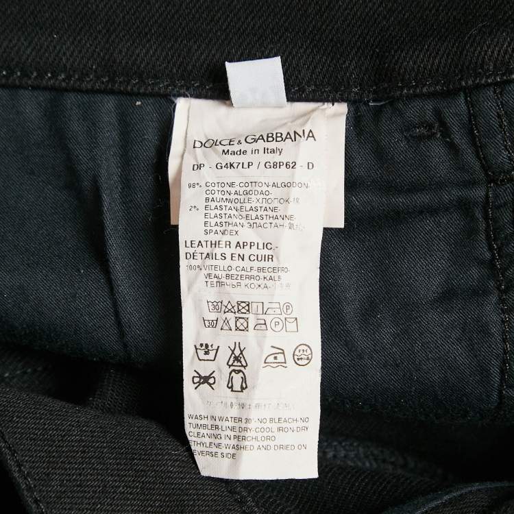 مملوكة مسبقًا Dolce & Gabbana Black Stretch Denim Jeans L Waist 34"