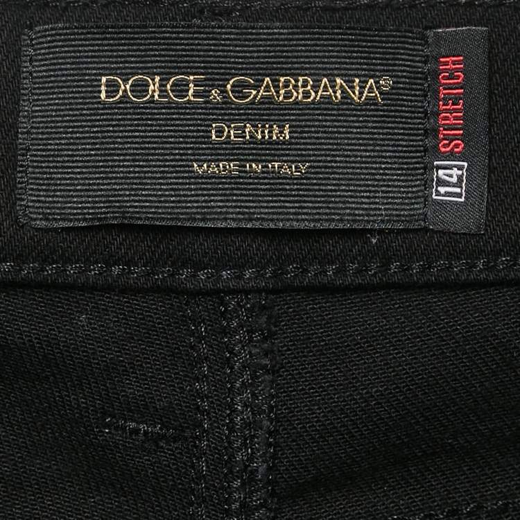 مملوكة مسبقًا Dolce & Gabbana Black Stretch Denim Jeans L Waist 34"